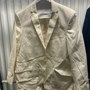 Mens Madison Cream White Blazer Sport Coat Jacket 44L